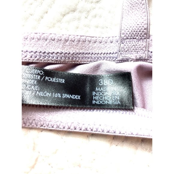 Smart & Sexy Lace Covered Cups Bra * Size 38D * Gray w/Black Jeweled Lace *Blend - Picture 2 of 6